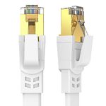 Qiuean Cat8 Ethernet Cable 50FT, High Speed Outdoor&Indoor Cat8 LAN Network Cable 40Gbps, 2000Mhz with Gold Plated RJ45 Connector, Weatherproof S/FTP UV Resistant for Router/Gaming/Modem (50)