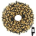 Tcamp 105FT 300LEDs Christmas Tree Lights Outdoor Indoor String Lights End to End Plug, 8 Modes Christmas String Lights Waterproof UL Certified Fairy Lights for Christmas Wedding Holiday (Warm White)