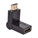 BUYYART New Portable HDMI Male to HDMI Female 180/360 Degree Rotating 90 Right Angle Adapter Convertor Cable for Tablet