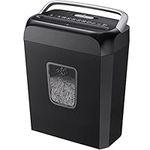 Bonsaii Paper Shredder for Home Use, 6 Sheet Cross Cut Shredder, Shred Credit Card/Staples/Clips, Shredder for Home & Small Office Use, Home Shredder with Portable Handle Design & 13L Bin (C237-B)