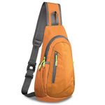 TITECOUGO Shoulder Bag Small Backpack Sling Bag for Women Men Gym Cross Body Running Rucksack Work Healthy Back Bag Chest Bags Crossbody Backpacks Daypack Camp Day Packs Sports Lightweight Orange