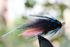 24 pcs/lot Blue&Black Feather Cone Head Tube Fly Streamer Fly Salmon Trout Steelhead Fly Fishing Flies Lures