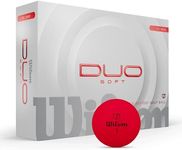 Wilson Duo Soft Golf Balls, Experience a Gentle Feel and Dynamic Energy, Speed Boosting With an Accurate Flight Design, Colour: Red, Pack of 12