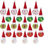 THE TWIDDLERS - 20 Christmas Pin Badges for Kids, Santa Safety Pins in 4 Different Designs - Perfect for Classrooms, Party Bag Fillers, Cute Xmas Felt Accessory