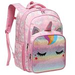 Unicorn Girls School Backpacks,VASCHY 16in Water Resistant Backpack for Kids/Preschool/Primary/Elementary School Bookbag for Girls with Tablet Sleeve Sparkle Unicorn