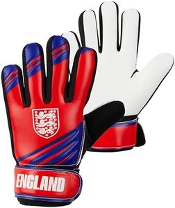 England FA Goalkeeper Gloves for Kids and Teenagers - Non Slip Padded Palms Size 5 or 7 - England Gifts for Boys (Size 7)