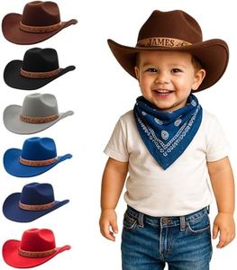 Personalized Kids Cowboy Hat for Girls Boys, Custom Baby Toddler Cowgirl Western Hat with Leather Hatband