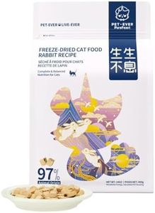 PET-EVER PureFeast Freeze-Dried Raw Cat Food, 97% Animal Origin Dry Food for Cat, High Protein Treat & Topper (Rabbit Recipe - 14 Ounce)