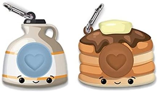 TOP TRENZ OMG Pop Fidgety Bubble Fidget Toy Stress Relief Anxiety Boredom Keychain - BFF Pancakes & Syrup