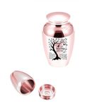 1pcs 6.5cm Small Urns Mini Cremation Human Ashes Holder Aluminum Alloy Memorial Keepsake Ash Funeral Urn for Pet Small Ashes Urns for dog pet(Rose Gold)