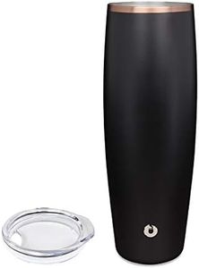 SNOWFOX Elegance Collection Insulated Stainless Steel Beer Glass, 1 Count (Pack of 1), Black/Gold