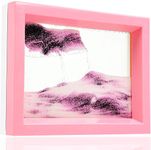 Moving Sand Art Picture, Dynamic Sand Painting Deep Sea Flowing Sandscape Desktop Sensory Calming Fidget Toy - Pink…