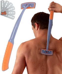 BroShaver 3.0 DIY Back & Body Hair Trimmer with 5 Blades - Wet or Dry Shaving for Men | Razor with Split Handle and Ergonomic Handle