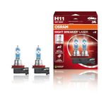 OSRAM NIGHT BREAKER LASER H11, +150% more brightness, halogen headlight lamp, 64211NL-HCB, 12V, duo box (2 lamps)