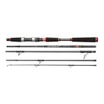 PENN Overseas XT Inshore, Fishing Rod, Spinning Rods, Sea Fishing, Lure Fishing Rod - Multi-species Travel Spinning Rods for Seabass, Barracuda, Unisex, Black / Red, 2.44m |15-40g