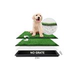HQ4US 4LEGS Dog Grass Pad with Tray Small 58x40cm, Dog Puppy Litter Box with Odor Free Artificial Grass Pee Pads for Dogs Potty Tray with Hemmed Edge, Realistic for Indoor Balcony