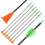 SHARROW Archery Sucker Arrows Fiberglass Arrows 29" Safe Suction Cup Arrows for Beginner Target Shooting Practice (12)