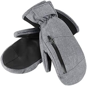 Durio Ski Mittens for Women Men Waterproof Ski Gloves Men Women Touchscreen Snow Gloves for Winter Snowmobile Snowboard, Grey, X-Large (CMW4650A009NN)