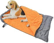 Wivmypog Dog Sleeping Bag, Dog Sleeping Bag, Warm Waterproof Dog Sleeping Bag with Storage Bag for Indoor Outdoor Travel Camping Hiking Backpacking (Orange)