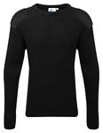 Adults Military Army Security Pullover Jumper Sweater Crew Neck (XXL, Black)