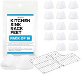 IMPRESA Kitchen Sink Rack Feet 16 Pack in White, Replacement for Kohler Rack Feet for Part 84544-0 Compatible with Kohler Kitchen Sink Racks, Premium Quality Durable Feet for Long Lasting Stability