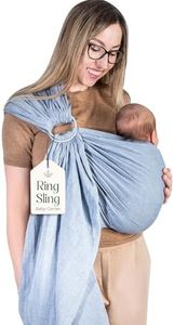 Baby Sling and Ring Sling 100% Cotton Muslin, Ring Sling Baby Carrier Front and Chest Newborn Carrier Baby Carrier Wrap, Toddler Carrier (Dark Blue)