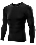 The Pure Blue Men's Black Long-Sleeved Compression Top - [3XL] Tight Fit Body Shaper and Base Layer Gym Clothes for Men. Moisture-Wicking, Anti-Odour Fabric for Ultimate Performance and Comfort.