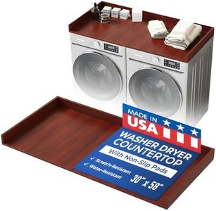 OfficeSimpli Washer Dryer Countertop, Made in USA, Non-Slip Pads, Laundry Room Wood Topper, Washer Dryer Cover for Top, Laundry Countertop, Laminate Finish (Mahogany, Extra Large (30" x 58"))