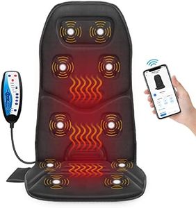 COMFIER Back Massager with Heat, App Control Vibration Massage Seat Cushion, 10 Motors & 3 Heat Levels Chair Massager Pad, Gifts for Mom,Dad Home Office Use,Black