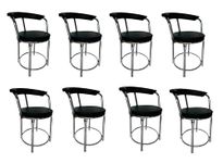 SCHOOL FURNITURE Comfortable Chair Stool Office Visitor Study Labs Hostel School Library Chair Without arm Rest with Steel Frame & Cushion seat Back, Chair Stool Without Wheels (Black, 8)