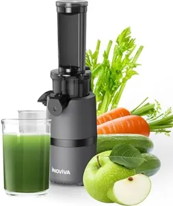 Cold Press Juicer, INOVIVA Masticating Juicer Machines Compact, Slow Juicer with 70 RPM Low Speed, Juice Maker for Vegetable & Fruit, Portable Juice Extractor High Juice Yield & Easy to Clean, Grey