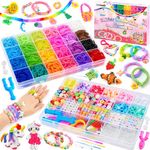 DIYLAND 24 Colors Loom Bands Kit, Bracelet Making Kits for Friendship Bracelet Kit, Craft Kit for Girls Ages 8-12, Included 19 Types Bead Set and Other All Accessories