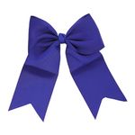 Jumbo Bow Clip with Tails - Royal