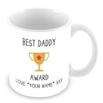 Best Daddy Award Trophy Personalised Mug/Cup (Add Name Who Mug is from) Personalised Gift Yellow