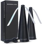 Modern Lyfe Fly Fan for Tables - USB or AA Battery Powered - Fly Swatter for Outdoor Dining Or Food at Parties, Restaurants, Outdoor Table, Fly Spinner, Keep Flies Away (2 Pack - Black)