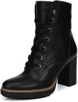 Naturalizer Womens Callie Bootie Heeled Lace Up Boot Black Leather 10 M