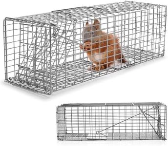 Qualirey 2 Pcs Humane Squirrel Trap Heavy Duty Live Animal Chipmunk Catch and Release Rat Trap for Outdoor Small Animals Mouse Raccoon Stray Cat Rodent Weasels(Silver)