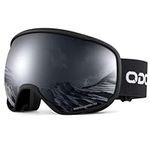 Odoland Ski Goggles - OTG Snowboard Goggles for Men and Women - Anti-Fog UV400 Protection and Helmet Compatible,VLT 8.8% Black