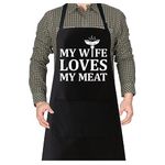 LAMIVEENLA Funny Apron for Men Adjustable - Birthday Gifts Chef Apron Black Kitchen Apron Gifts for Men Him Boyfriend Husband bbq Chef Apron