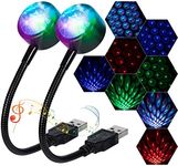 LuxLumin Car Roof Lights, USB Star Projector Night Light, Adjustable Interior Lights, Portable LED Lights 4 Colors& 9 Functional Modes Star Lights for Decor,Ceiling, Bedroom,Party,2 Packs