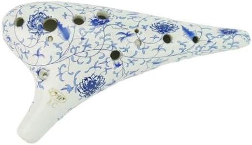 OcarinaWind 12 Hole Ocarina Classic Masterpiece Collectible, Alto C Ceramic Ocarina - Highly Recommended by Shop Owner (Forest Whisper) (Blue&White)