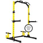 HulkFit Multi-Function Adjustable Power Rack Exercise Squat Stand with J-Hooks, Pro, 1000lb Capacity