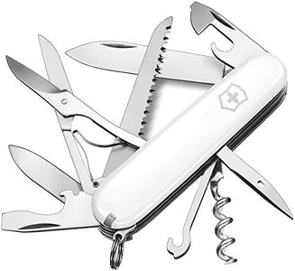 Victorinox Huntsman Swiss Army Knife, 15 Functions, Swiss Made Pocket Knife with Large Blade, Screwdriver, Scissors and Wood Saw - White