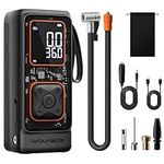 WOLFBOX 12000mAh&150PSI Tire Inflator Portable Air Compressor, Cordless Air Pump for Car Tires with Digital Pressure Gauge, Portable Tire Pump, 1-Min Fast Inflation, Auto Shut-Off, LED Flashlight