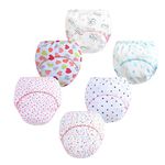 FedMois Baby Potty Training Pants Boys Girls Training Underwear Reusable (6 Pack), Flowers, 2-3 Years