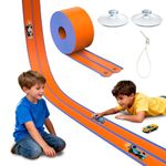 Car Racing Track 4.5M, Car Track with 6 Plastic Cars, Flexible Car Track Toys for Kids, Race Track with Suction Cups Dual Lanes for Loops Jumps Ramps, Birthday Gifts for Age 3 4 5 6 7 8 Boys Girls