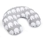 Cover Breast Feeding Pillow Baby Nursing Maternity Pregnancy Breastfeeding Cushion - Cover ONLY (Elephants Grey)