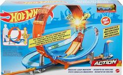 Hot Wheels Massive Loop Mayhem Track Set with Huge 28-Inch Tall Track Loop Slam Launcher, Battery Box & 1 Hot Wheels 1:64 Scale Car, Designed for Multi-Car Play, Gift for Kids 5 Years+ - HCB00