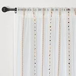 NICETOWN Curtains 84 Inch Long, Rainbow Tassel White Backdrop Boho Curtain 2 Panels Privacy Protected Linen Curtains for Kids Room/Nursery Room, 52 Inch Wide