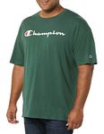 Champion Men's Classic Jersey Script T-shirt, Dark Green, L